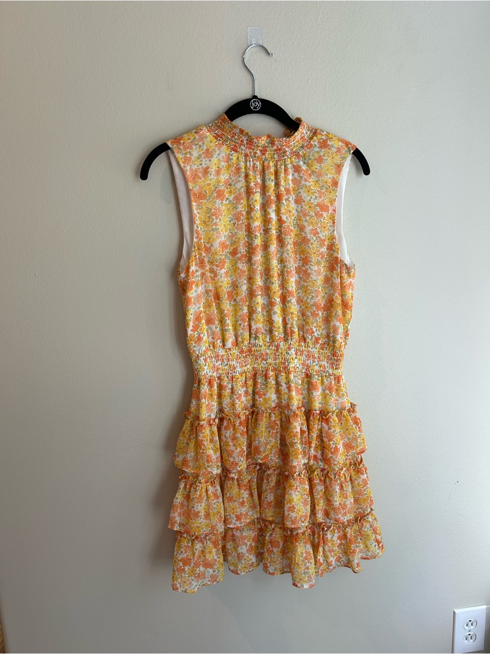 1. State Yellow & White Floral Ruffled Mini Dress